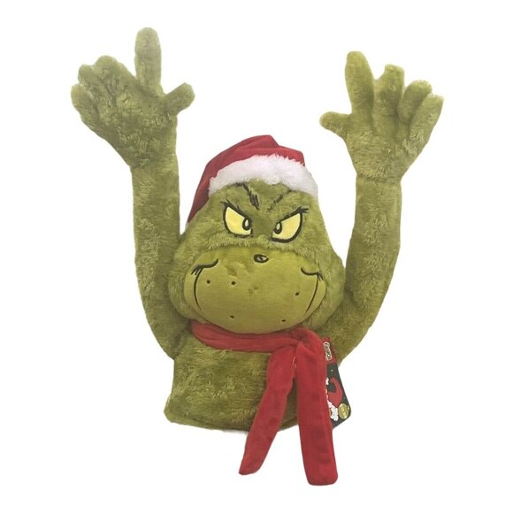 Dr Suess The Grinch Tree Hugger Tree Topper Poseable Christmas Decoration NWT - Picture 3 of 4